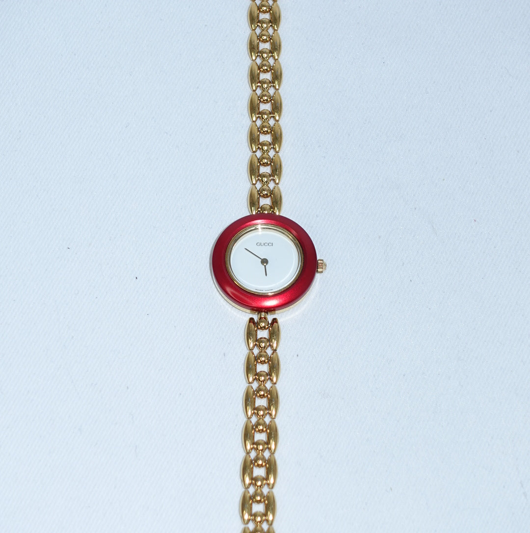 Authentic Gucci vintage bezel watch with original box