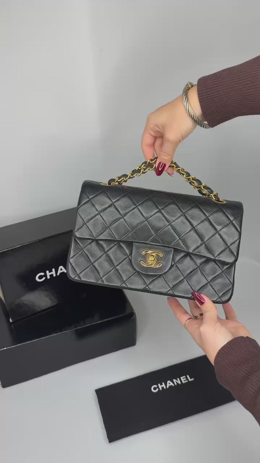 Chanel Vintage Timeless Classic 23 Double Flap Black FULL SET