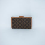 Celine vintage brown key case with leather interior and zip pocket